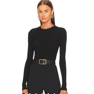 Agolde Alma Shrunken Crew Neck Tee Black Size Small